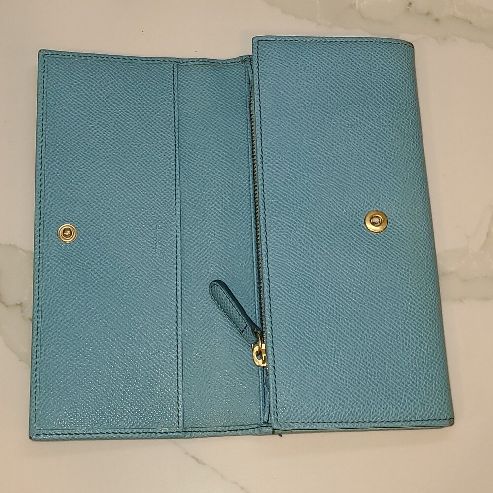 Dolce & Gabbana blue Dauphine leather continental flap wallet EUC - Picture 12 of 13